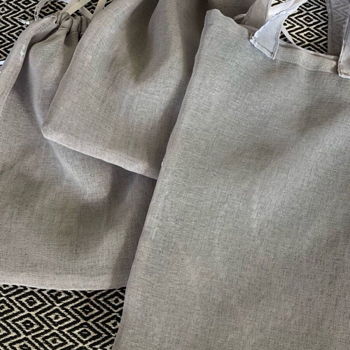 Little trio pouches handmade new set, white and gray