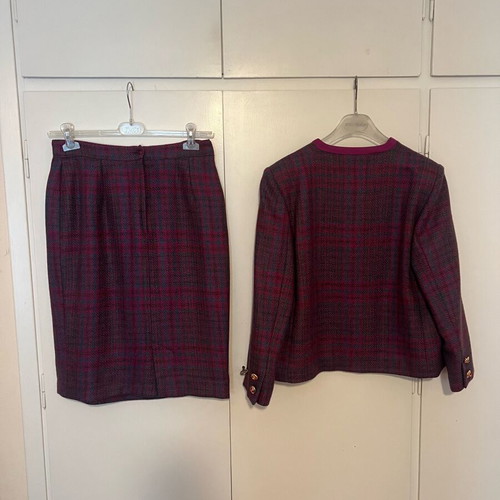 Tweed Suit Set Wool Skirt and Jacket like new