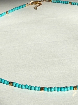 Handmade minimal necklace with howlite and hematite new