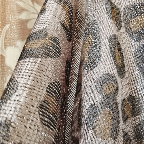 Metallic leopard kimono with fringes, one size