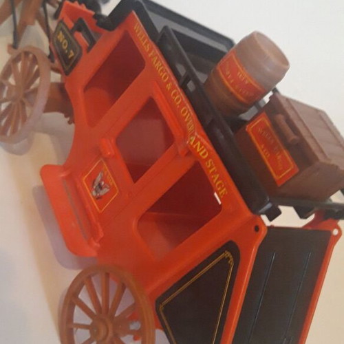 Playmobil vintage 90's carriage with four horses used