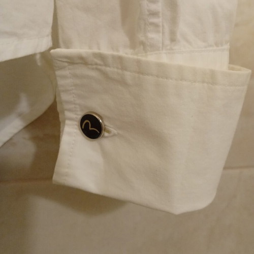 Evisu Deluxe white shirt with cufflinks size L like new