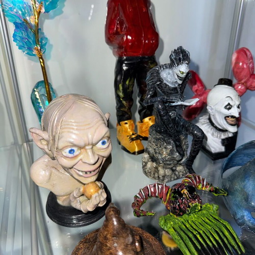 Collectible favorite figurines like new, Gollum, Daffy Duck, Terrifier, Harry Potter