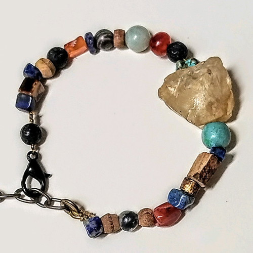 Bracelet with citrine and multicolored stones new