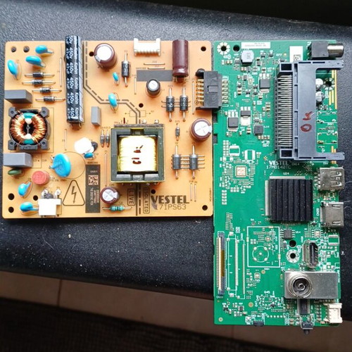 Vestel power supply and motherboard used, 17IPS63, 17MB140TC for TV