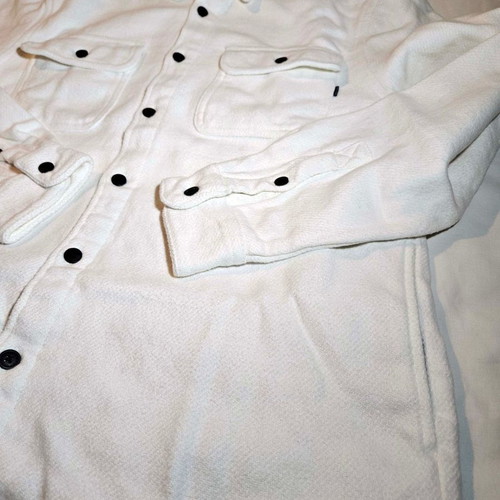 Review men's white shirt jacket size L like new