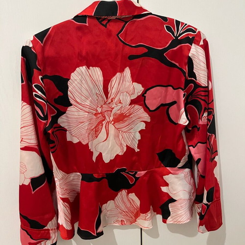 Zara satin floral blouse tunic like new, size S-M