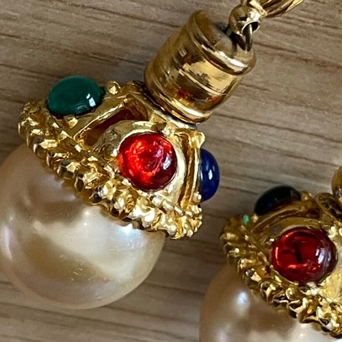Large clip-on earrings vintage Custom Jewellery France like new