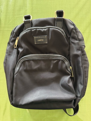 Carpisa backpack used, black with gold details