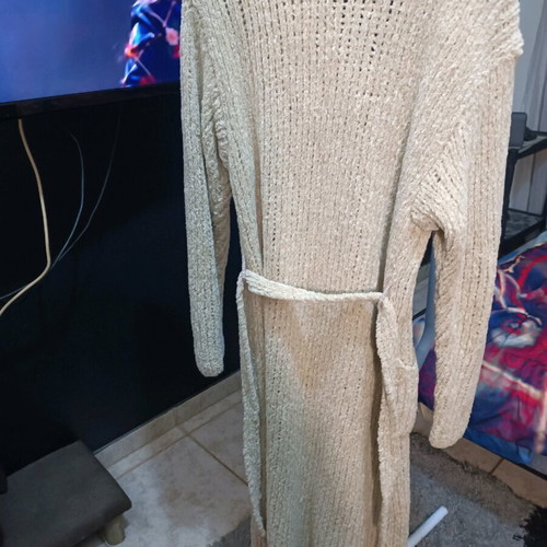 Wool coat 100% hand-knitted, new, beige