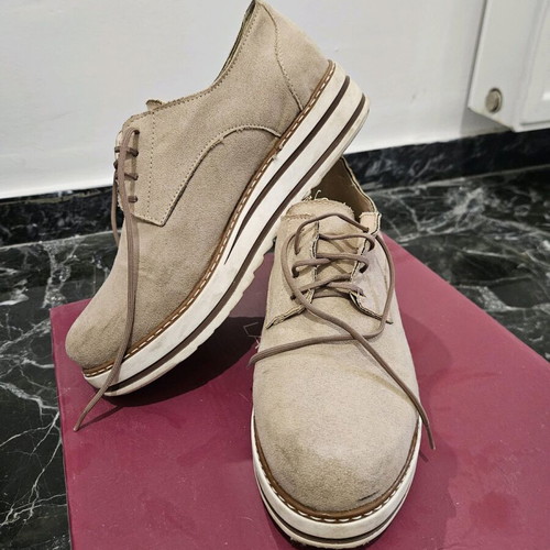 Suede Γυναικεία Παπούτσια Τύπου Oxford Μεταχειρισμένα, Μπεζ, Μέγεθος 38