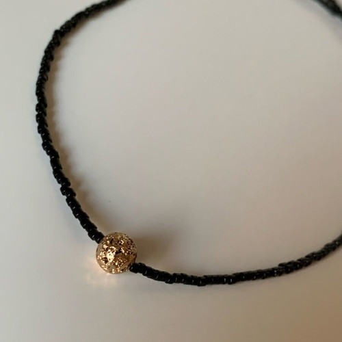 Handmade necklace with lava and Miyuki Delica glass beads new