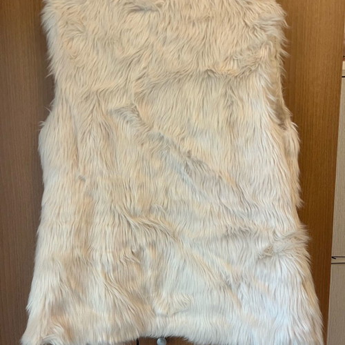 BluDeSe sleeveless fur vest like new, white/beige, M/L