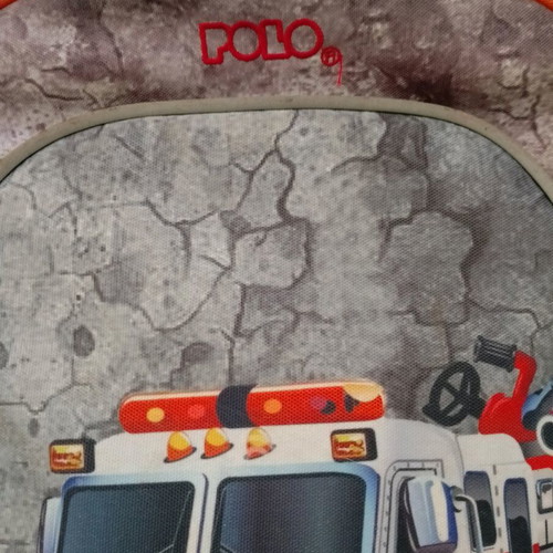 School backpack Polo used with wheels and fire truck design