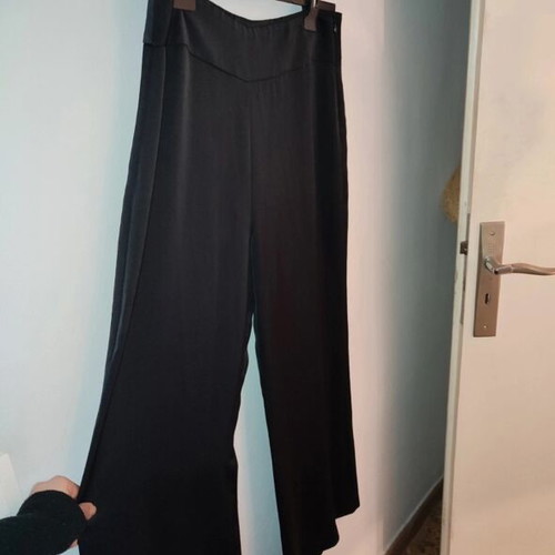 Maki Philosophy black satin wide-leg pants size M
