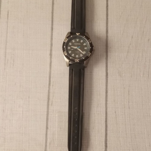 Auriol Quartz wristwatch used, waterproof, black, 35 mm