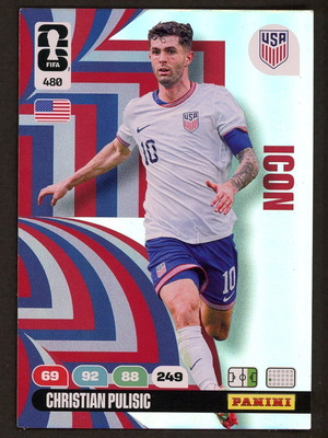 2026 Panini World Cup Adrenalyn XL #480 Pulisic Icons σαν καινούργιο πακέτο
