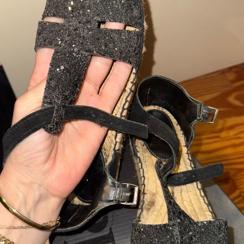 Replay flat sandals like new, black with rope sole, size 39