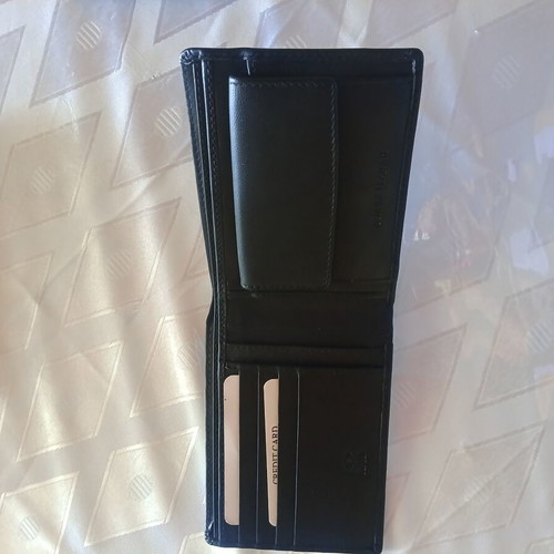 Men's leather wallet new, black