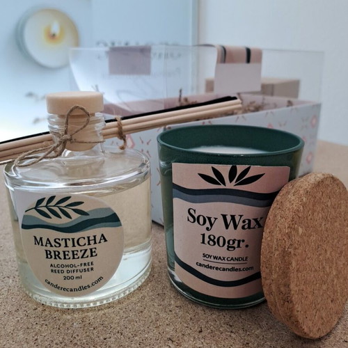 Aromatic Room Set with Handmade Soy Candle 180g