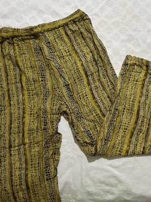 Vintage παντελόνα μεταχειρισμένη, νούμερο XL, πράσινη και κίτρινη