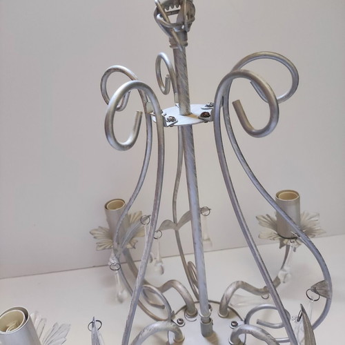 Set of 2 classic 5-light shabby chic chandeliers