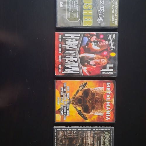 Hard rock and heavy metal DVD collections like new, pack of 4