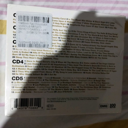 CD boxset 100 Hits Carols & Hymns sealed with 5 CDs