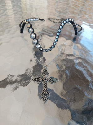 Zara choker necklace and Y2K cross necklace set new