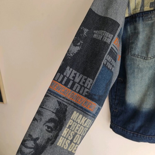 2 Pac Makaveli vintage denim jacket size XL like new