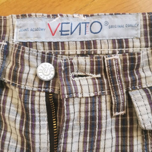 Vintage pants boot cut like new, beige with checkered pattern