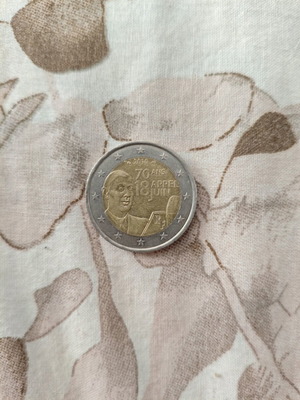 2 Euro Coin France 2010 Charles de Gaulle Commemorative used