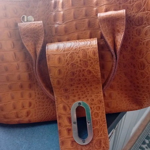 Borsa stampa Cocco leather handbag, brown
