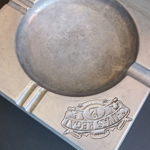 Vintage Chivas Regal 12 Metal Ashtray Cast Aluminum