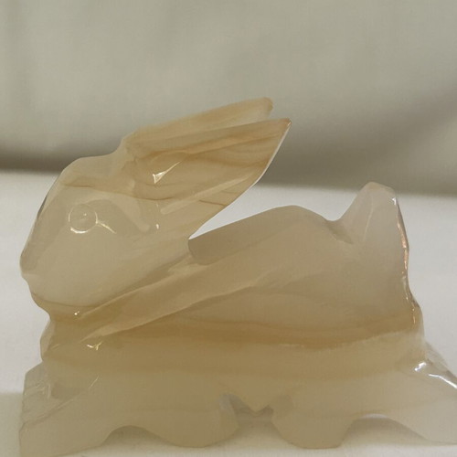 Onyx carved animal figurines, vintage British Fossils