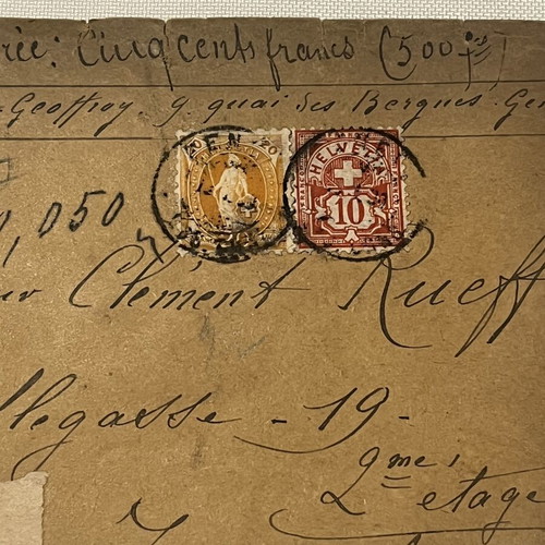Rare 1890 Swiss postal cover with 5 red wax seals