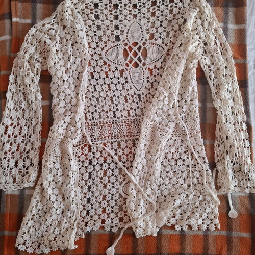 Knitted cream cardigan like new, size XL, 100% cotton