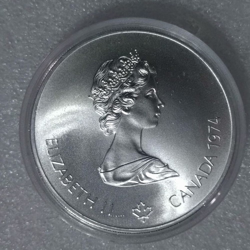 Canada 5 Dollars 1974 Silver Coin New