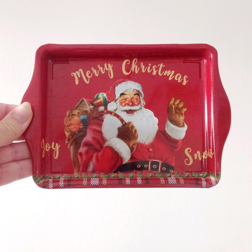 Metal tray with Santa Claus new, decorative