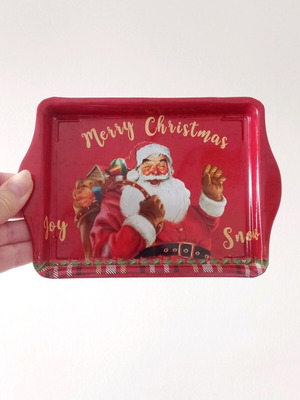 Metal tray with Santa Claus new, decorative