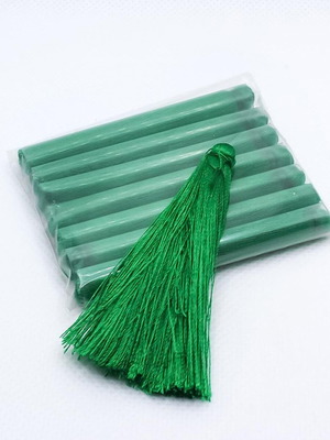 Dark green tassels set of 8 pieces 6 cm new
