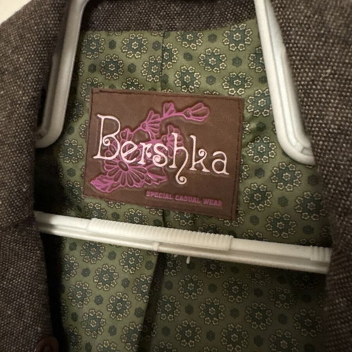 Bershka Wool Jacket like new, brown with green lining