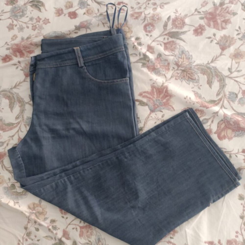 Donna Martha women's cotton blend capri pants, blue, size 50