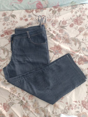 Donna Martha women's cotton blend capri pants, blue, size 50