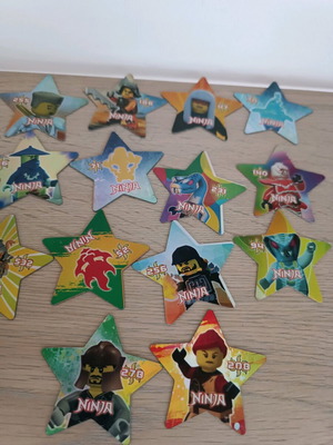 Lego Ninjago star-shaped caps, 14 pieces like new