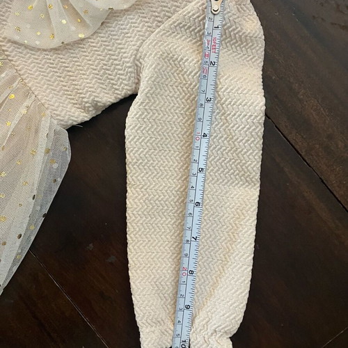 Tulle dress for 2-year-old girl new, beige with gold details