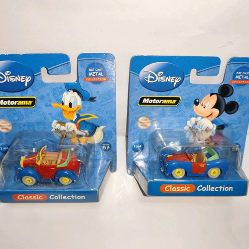 Motorama Diecast Disney Mickey Mouse & Donald Duck 2-car set new
