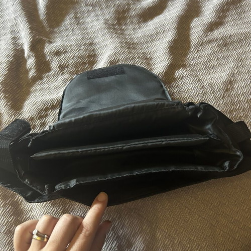 Stroller organizer like new with teddy bear, black, Velcro attachment
