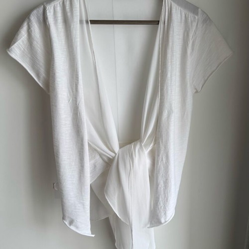 Please cardigan with asymmetries size S like new, white