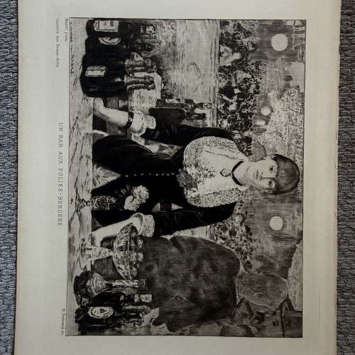 Engraving used, collectible old print 19x28 cm
